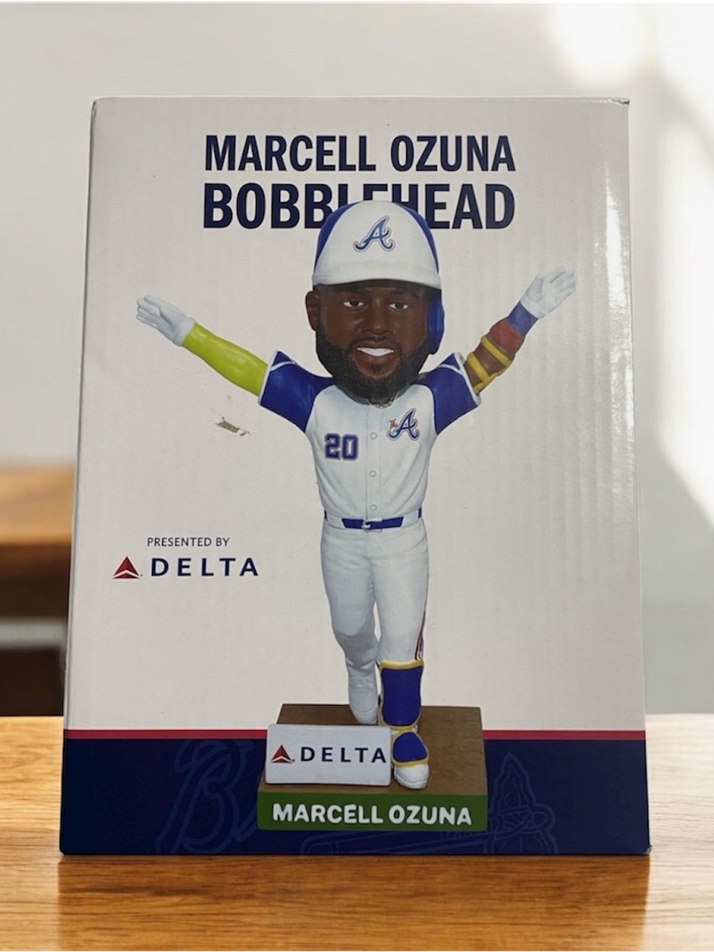 Atlanta Braves Marcell Ozuna Bobblehead White, Blue, Red by Delta